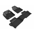 3D Mats Usa Custom Fit, Raised Edge, Black, Thermoplastic Rubber Of Carbon Fiber Texture, 3 Piece L1LR02801509